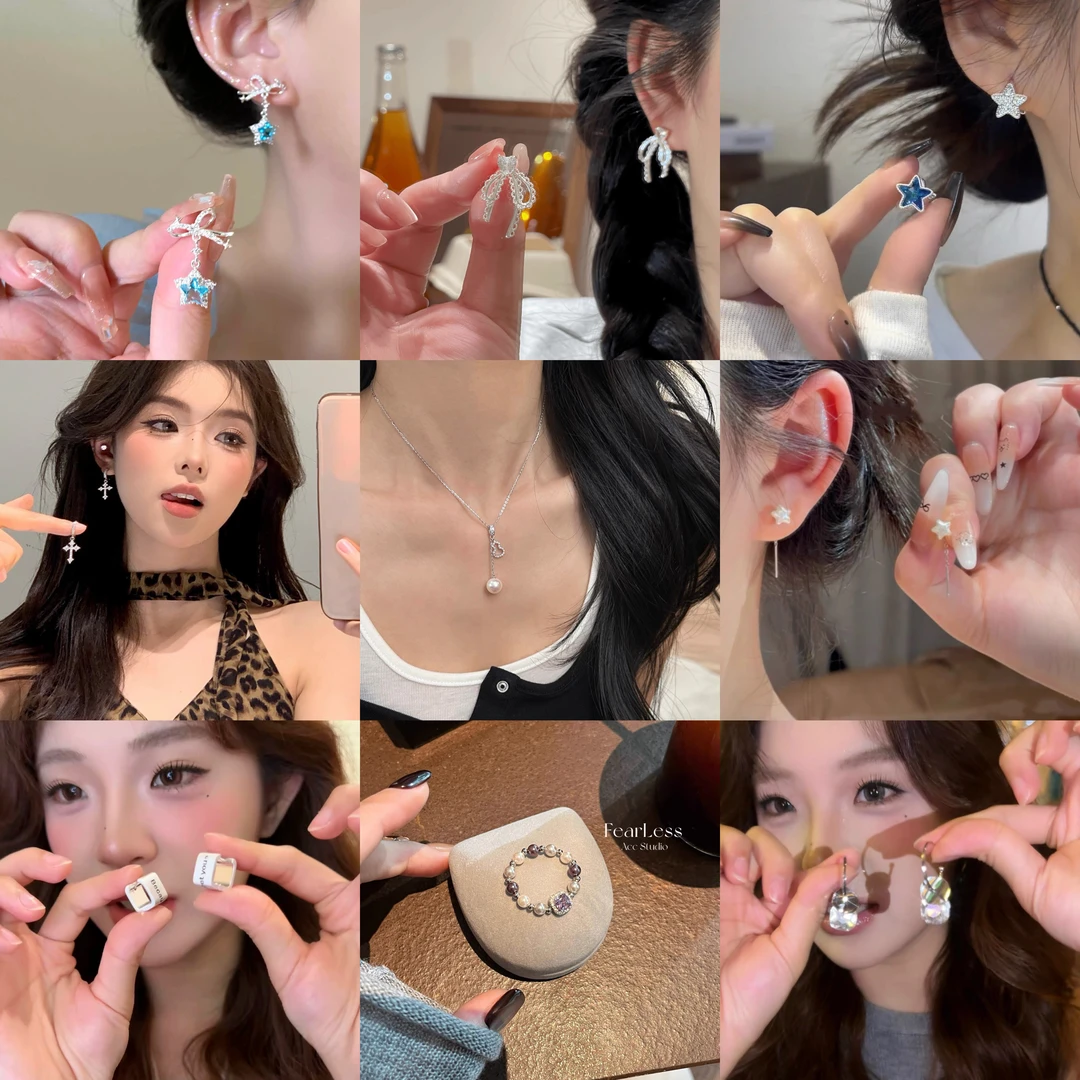 铜合金耳饰  轻奢高级感气质百搭韩版耳环合集1