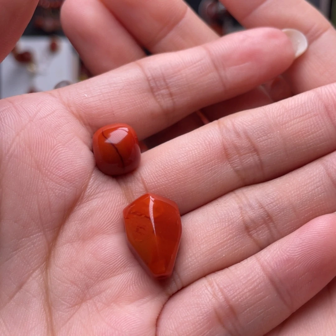 【闪购商品】南红玛瑙配饰2个未镶嵌平***在