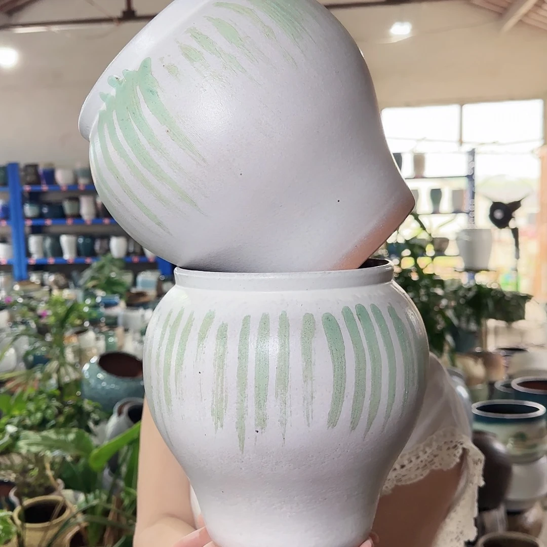 紫砂花盆高21口17