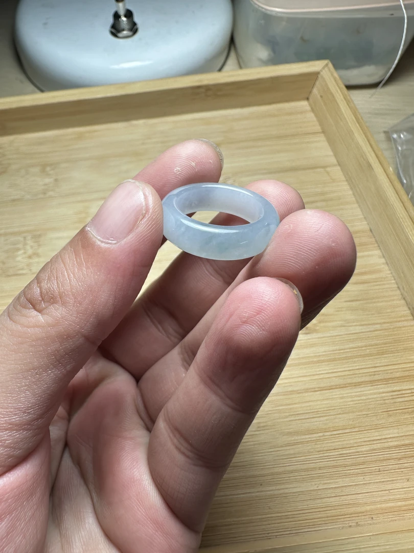 天然缅甸翡翠A货糯冰戒圈女款