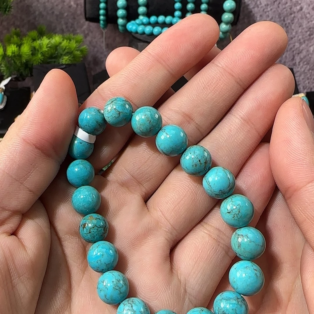 绿松石未镶嵌10mm圆珠手串