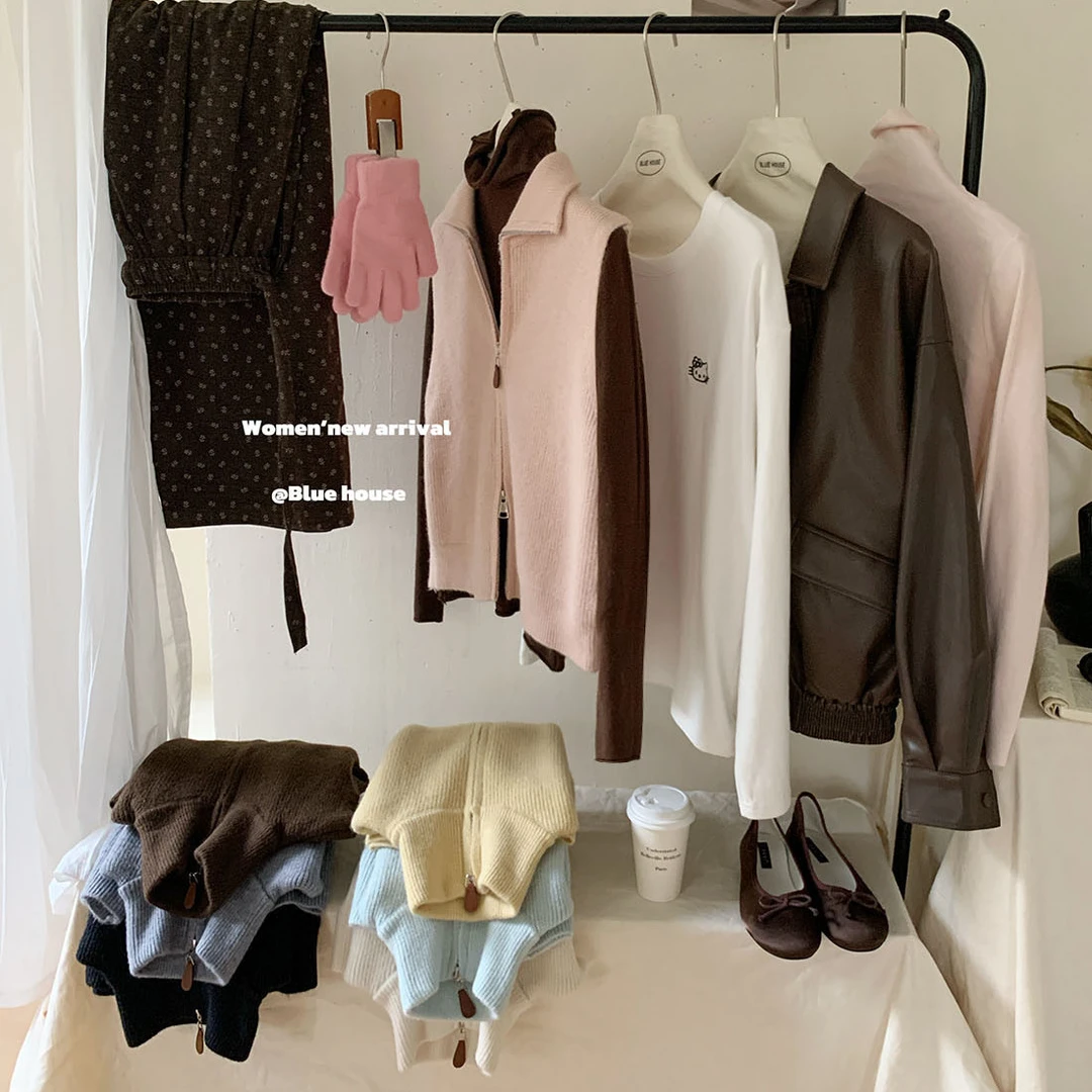 美式复古立领无袖针织马甲背心女秋设计感小众双拉链宽松坎肩上衣