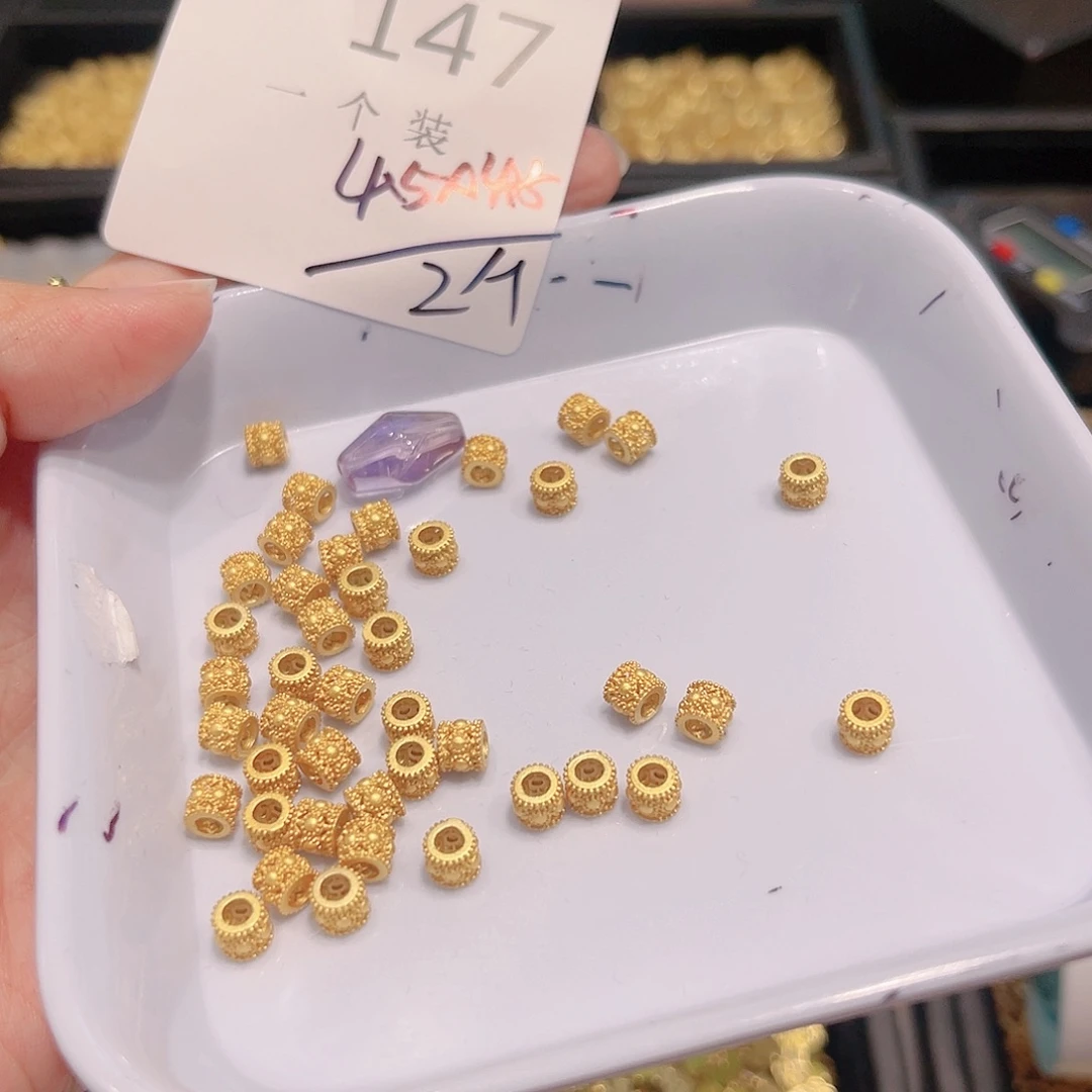 水晶珠宝半成品银S925镀金镶嵌147