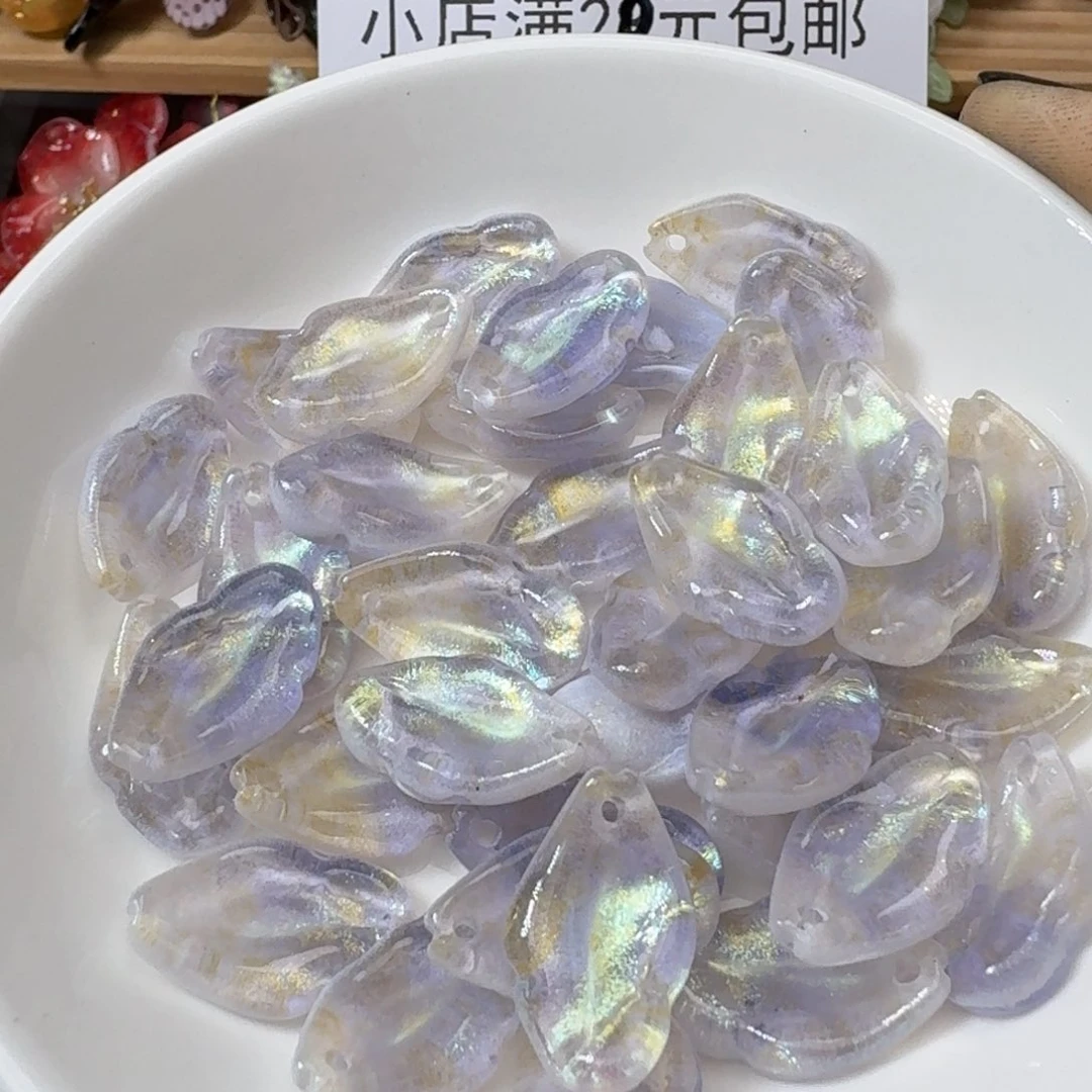 玻璃42号 肉玫瑰 背面有凹槽