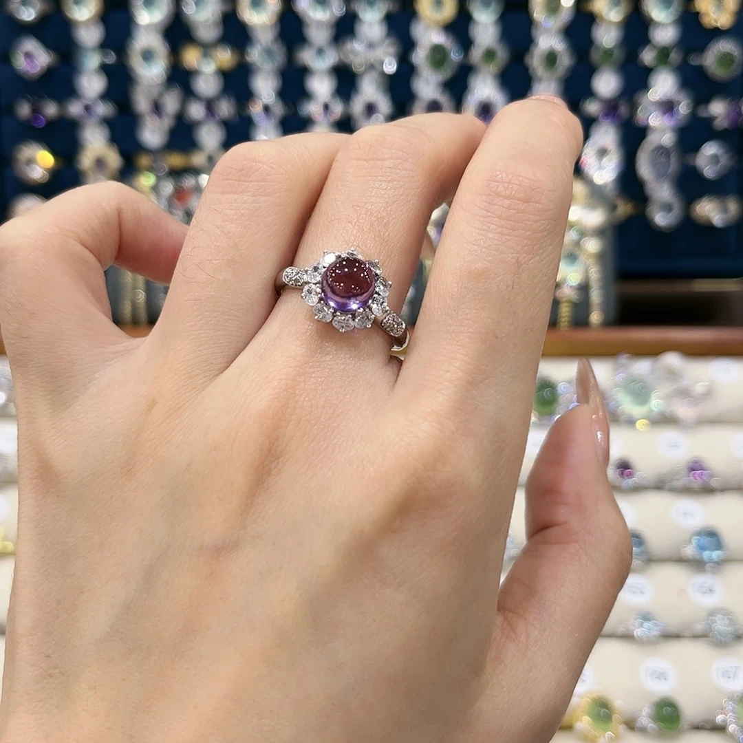 水晶女款银S925镶嵌戒指