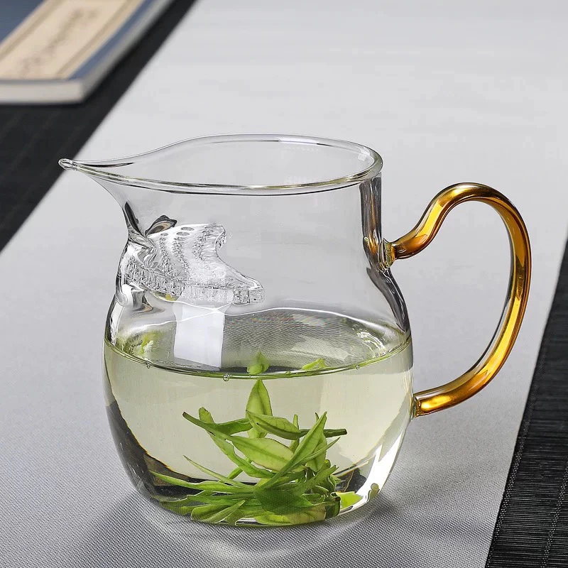 加厚玻璃公道杯高硼硅家用功夫茶具月牙过滤一体分茶器茶海泡茶杯