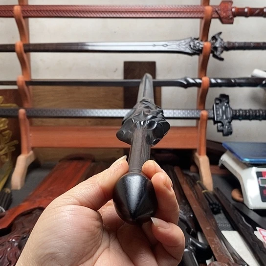 黑檀木木木做旧80长盖聂