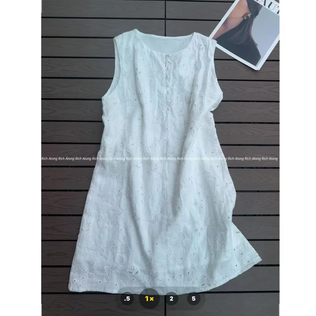 atong/阿彤-【重工裙】-2025 早春100亚麻重工刺绣连衣裙0429-24