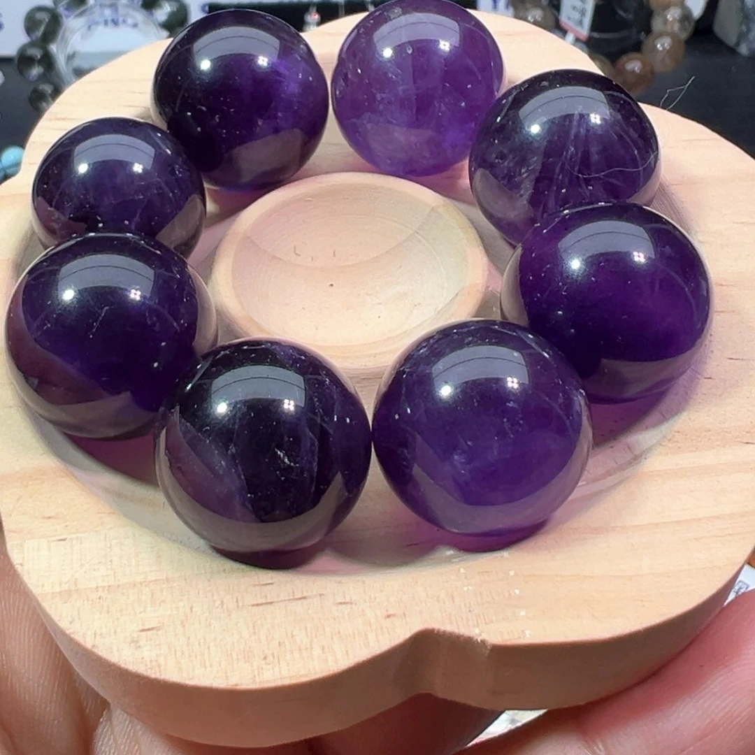 水晶手链未镶嵌天然紫水晶23mm➕单颗多样性发一