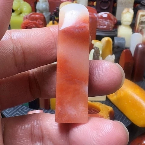 寿山石高山水洞桃花