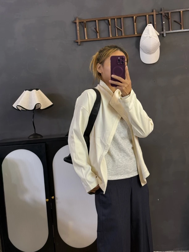 A111029春款5色外套百搭设计师短款简约时尚长袖（微瑕）