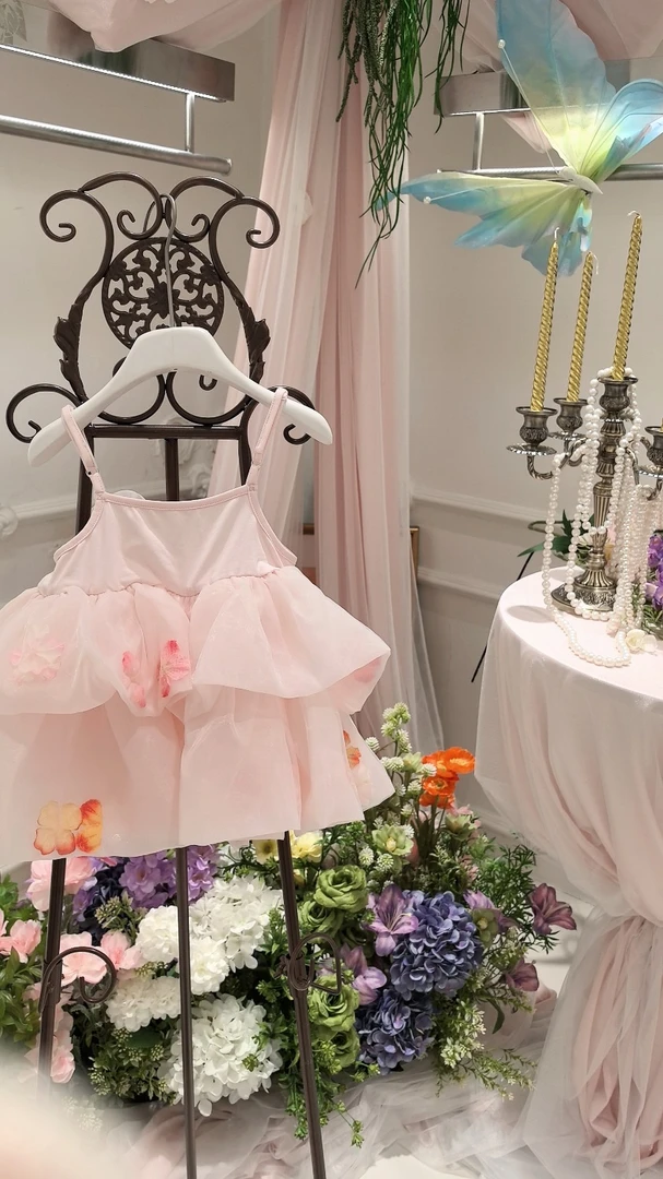 【现货】甜汐童装2025夏季新款儿童公主连衣裙 252-TX-86111粉色