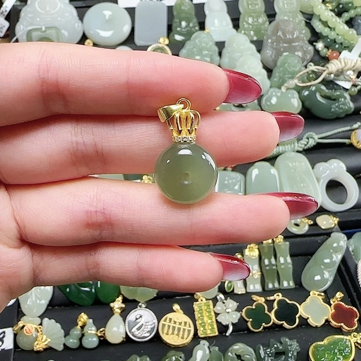 和田玉银S925镶嵌颈饰