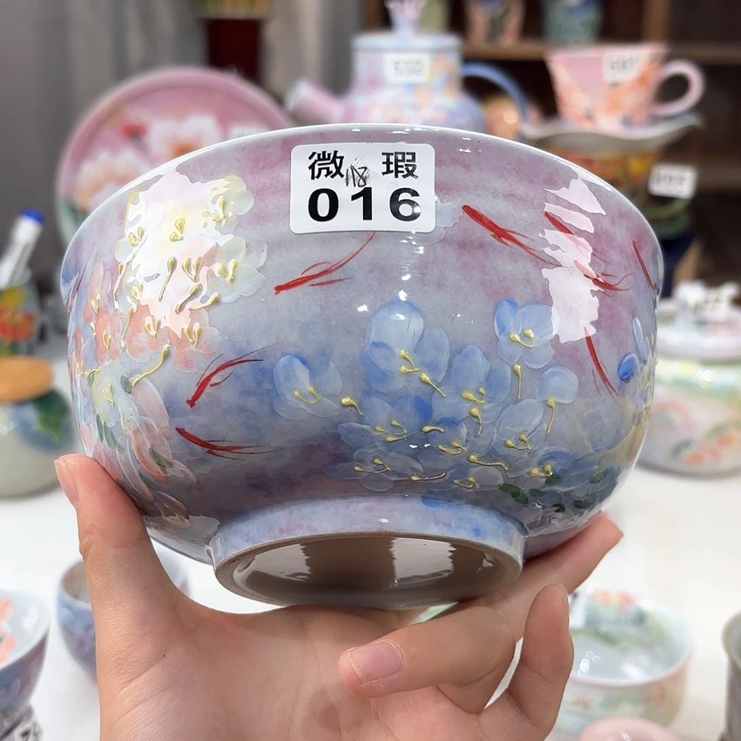 景德镇手绘高温釉下彩陶瓷茶具
