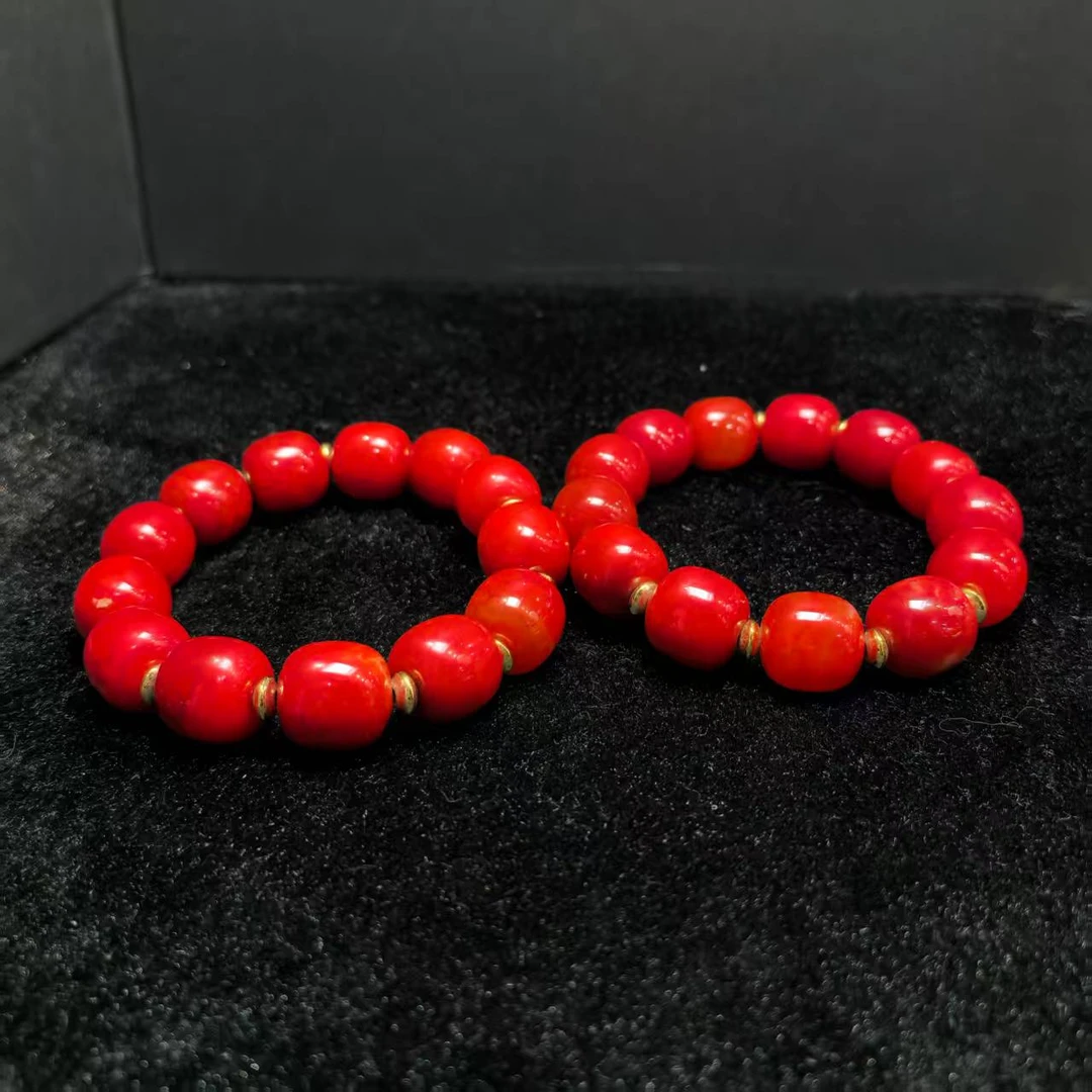 S7028【百百福珠宝】赤炎红 玛瑙红手串-多样性发货只发一件