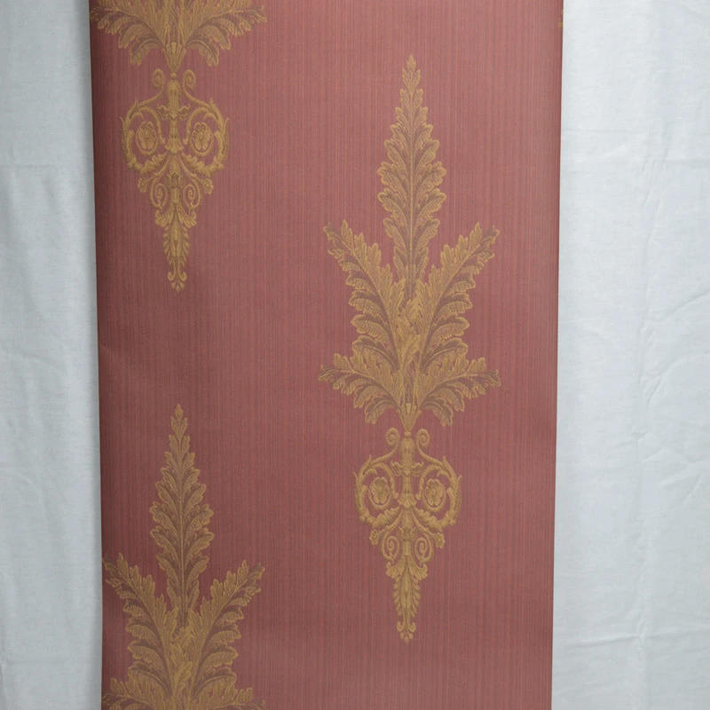 美国进口现货纯纸壁纸美式乡村树叶植物简约背景客厅卧室家用墙纸