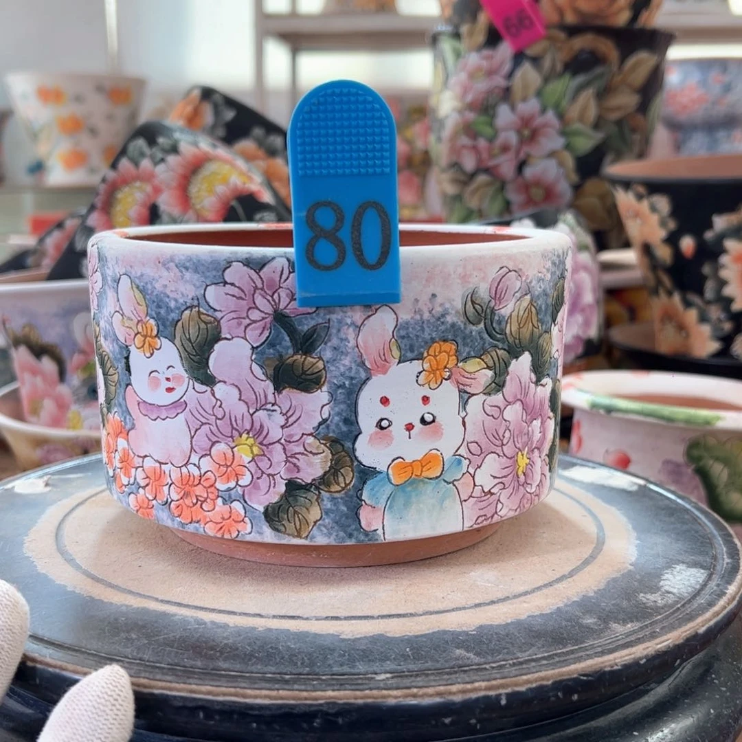 景德镇手绘花盆满38包邮