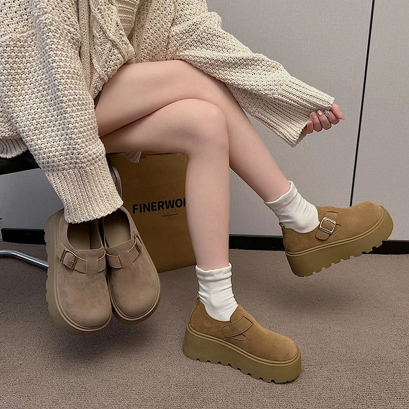 夏季经典勃肯鞋女百搭厚底增高单鞋搭扣复古风休闲两穿懒人全包女
