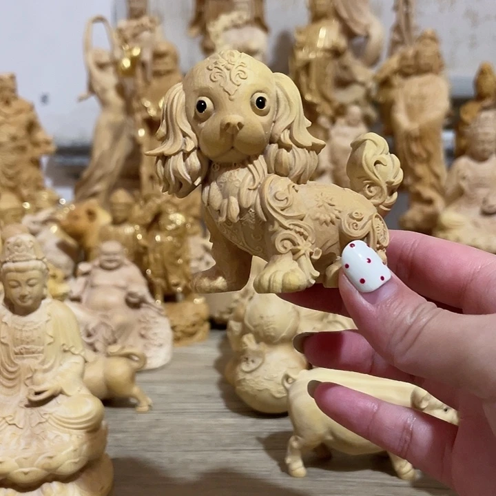 黄杨木小叶黄杨木金毛黑摆件