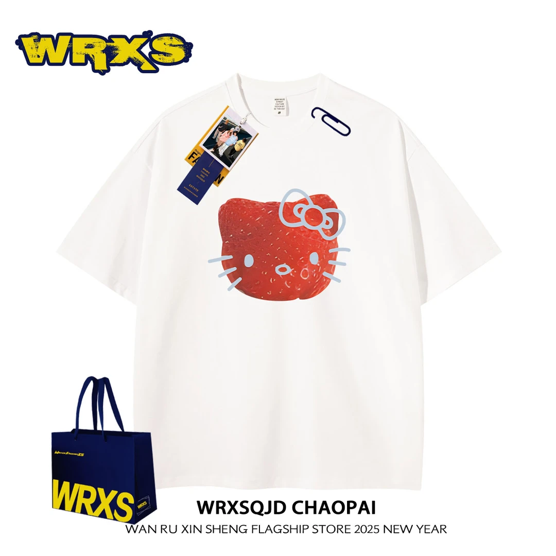 【婉如新生】美式甜酷纯棉短袖t恤女松弛感小众别致休闲运动上衣ins