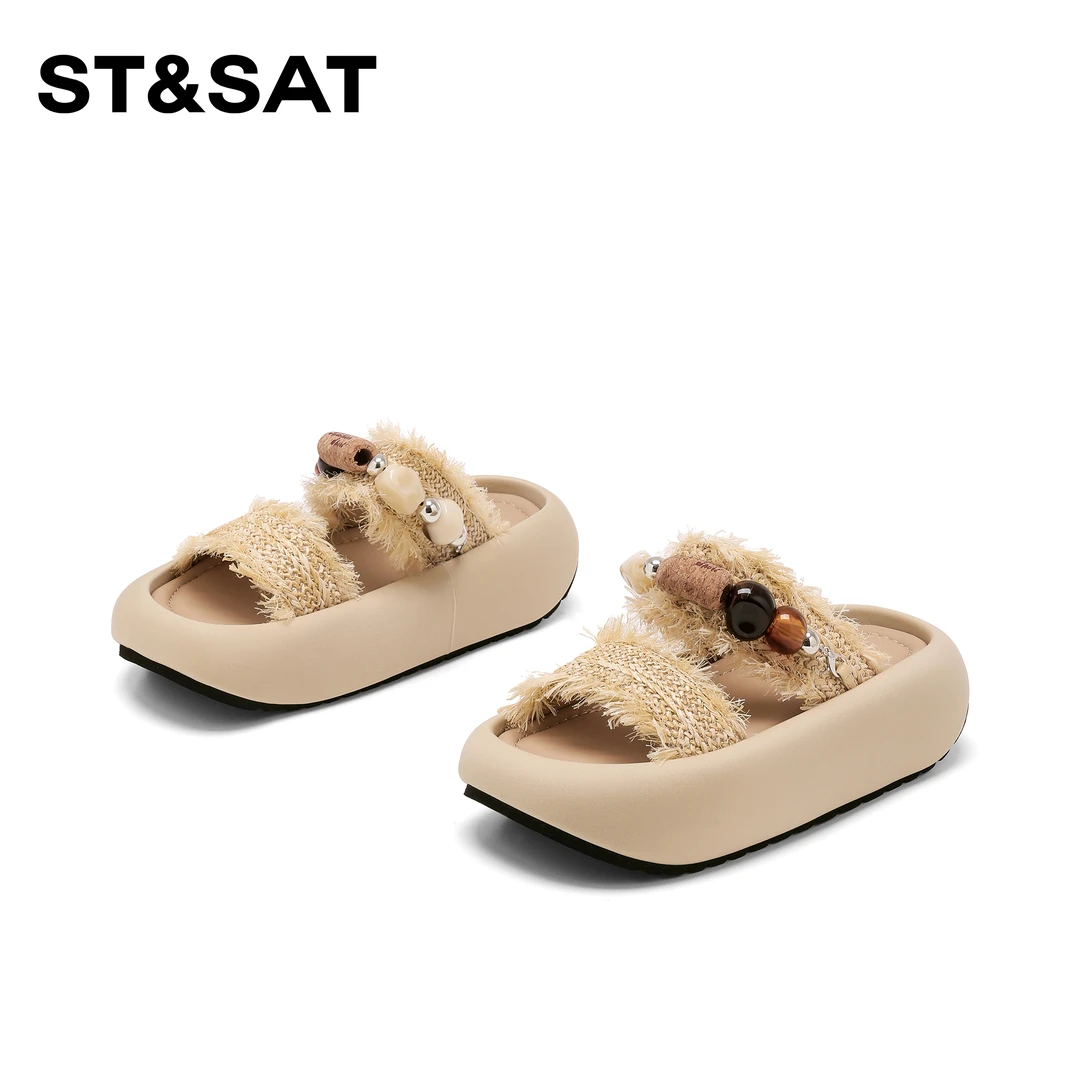 【臻选单品】星期六百搭软底轻便拖鞋2025休闲时尚北欧风纯色凉鞋