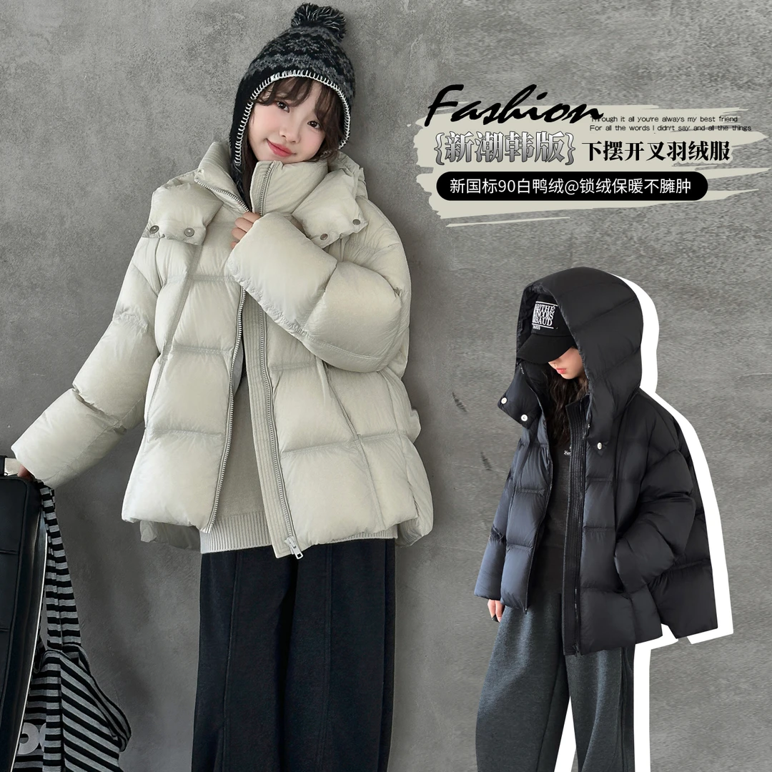 女大童羽绒服2025冬季爆款9-15岁中大童初中生潮款时尚百搭面包服