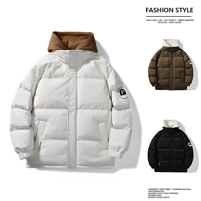 新款加厚短款棉服男士外套秋冬季保暖男款潮连帽防寒冬装爆款棉衣