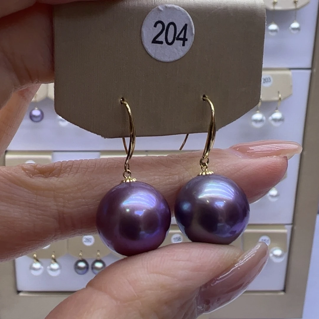 淡水珍珠耳饰18K金镶嵌