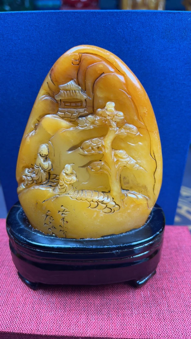 寿山石老田黄内嵌式