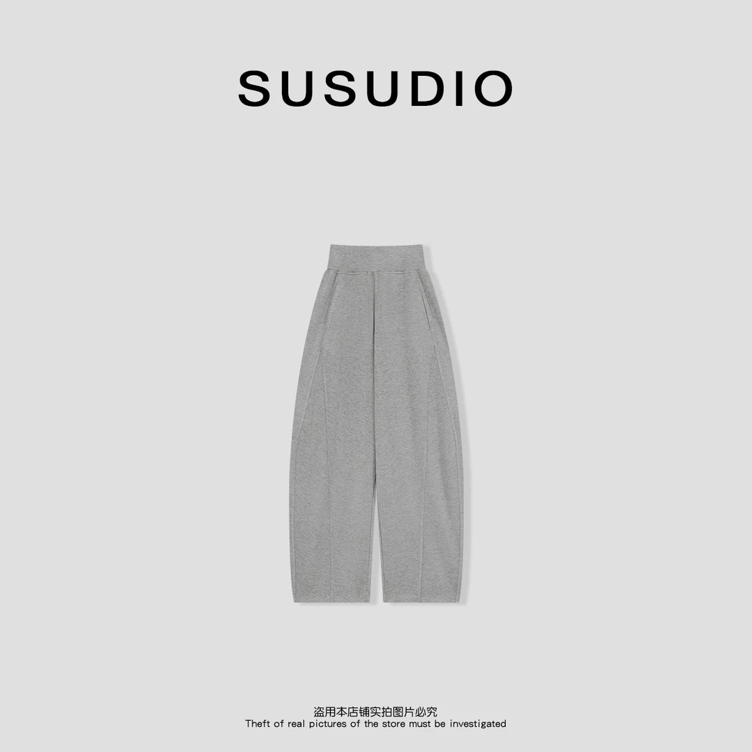 SUSUDIO 瘦腿魔裤 新款百搭高腰显瘦休闲裤40014