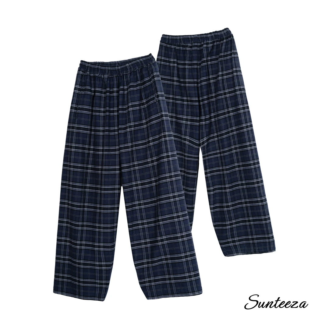 【SUNTEEZA】巴黎 25SS法兰绒格纹激光对位刺绣男女同款长裤休闲裤