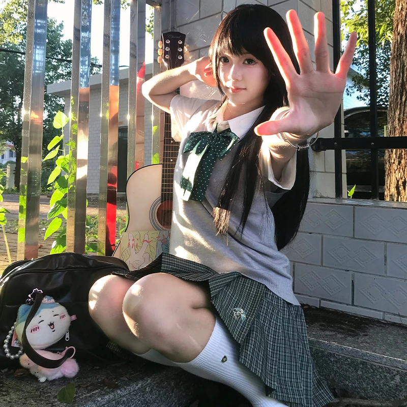 北璃酱【藤】日系原创正版jk制服格裙学院风百褶半身裙校供学生套装