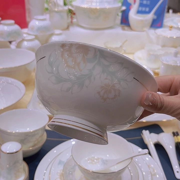 45%以上骨粉骨瓷珍*描金清雅单买碗盘