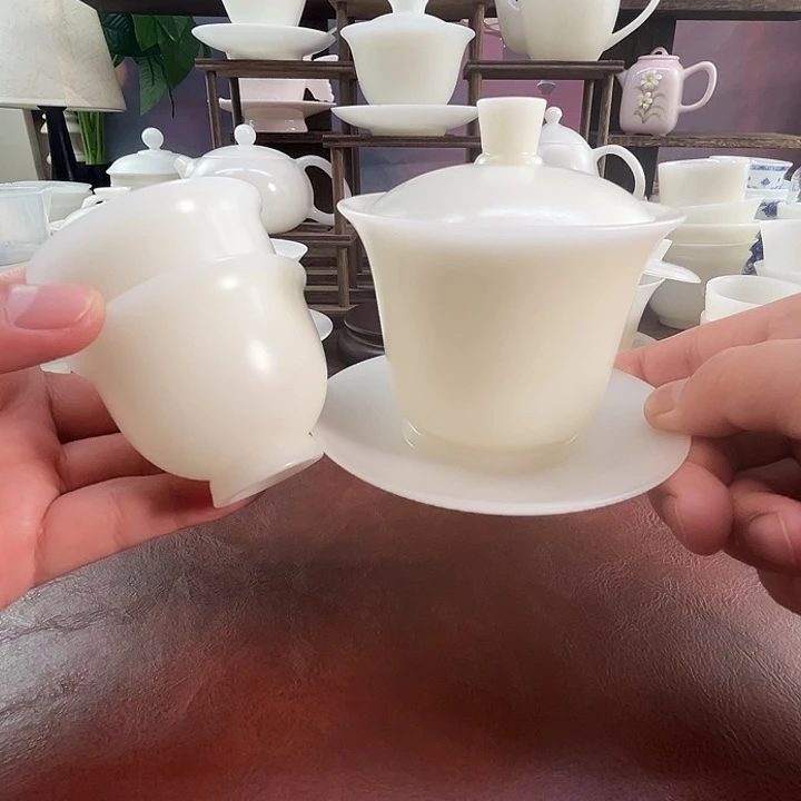 双旦优惠价：隐唐窑璞玉素烧自生釉150ml马蹄送2客杯