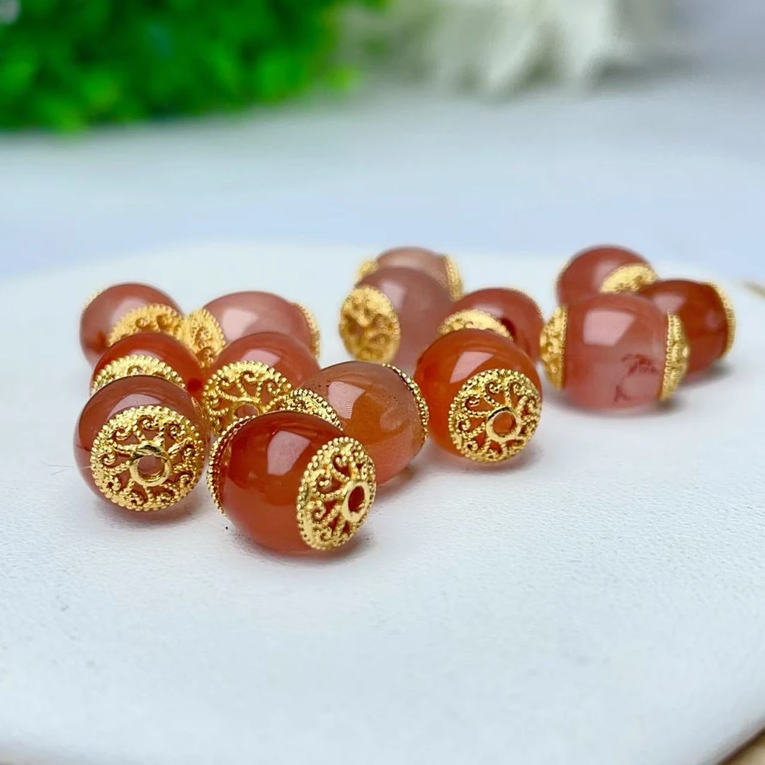 【萌宝饰品】B320天然玛瑙老型路路通通孔DIY约11*9.5mm 多样性发一