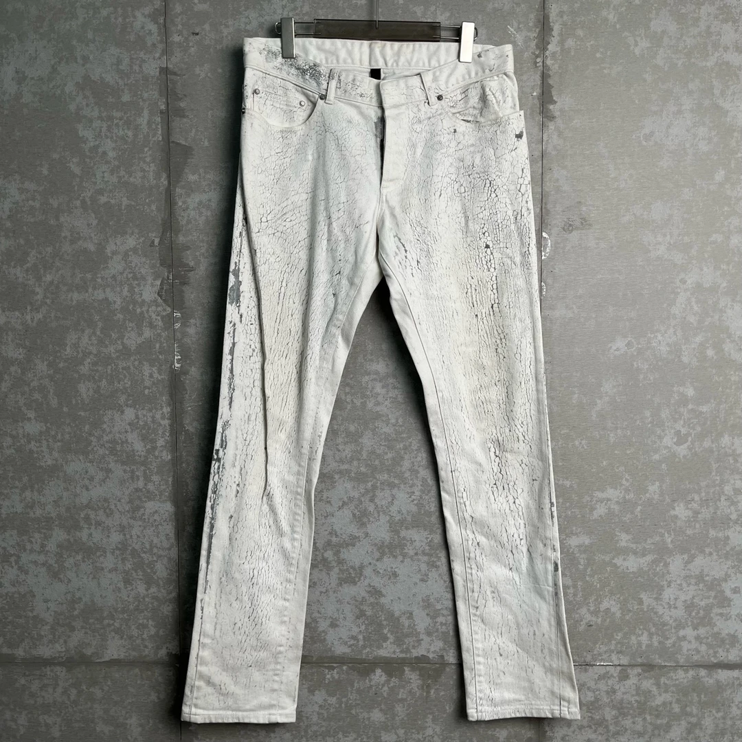 未使用 Balenciaga/巴黎世家 32*1/做旧裂纹牛仔裤 /13919/JP