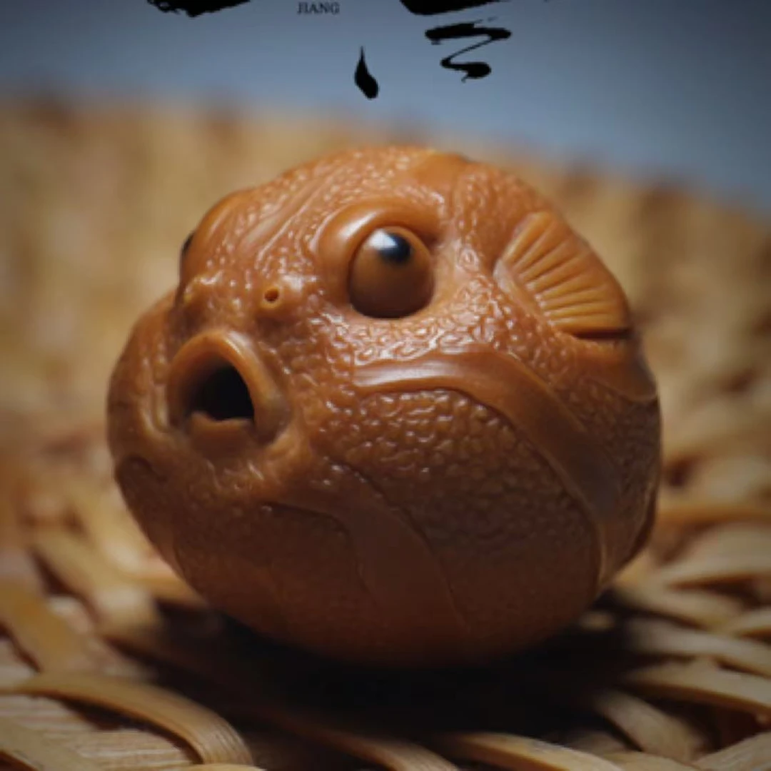《兔子百财》创意巧雕！一江老师本工作品！核雕单籽！