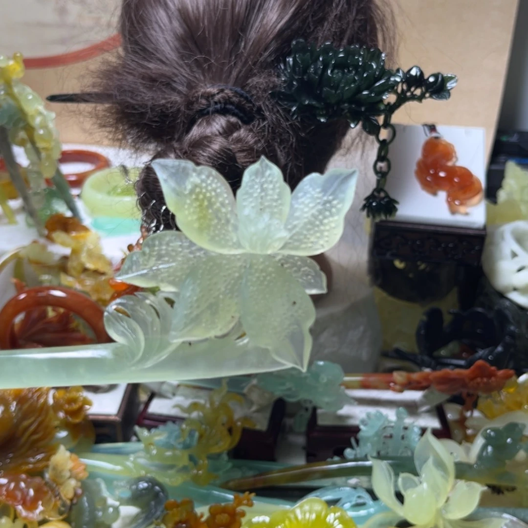 【闪购商品】蛇纹石玉未镶嵌发饰