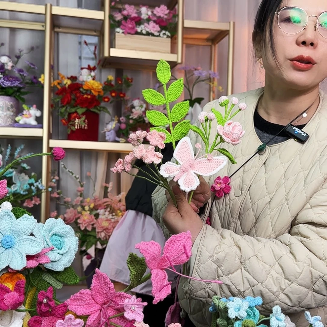 纯手工钩织钩织花束