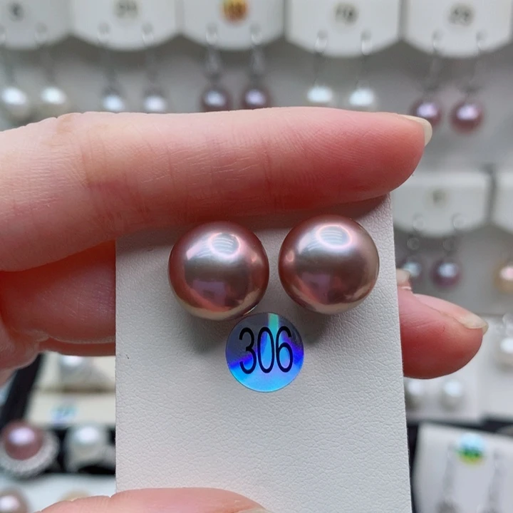 朔***朔银S925镶嵌淡水珍珠耳饰A