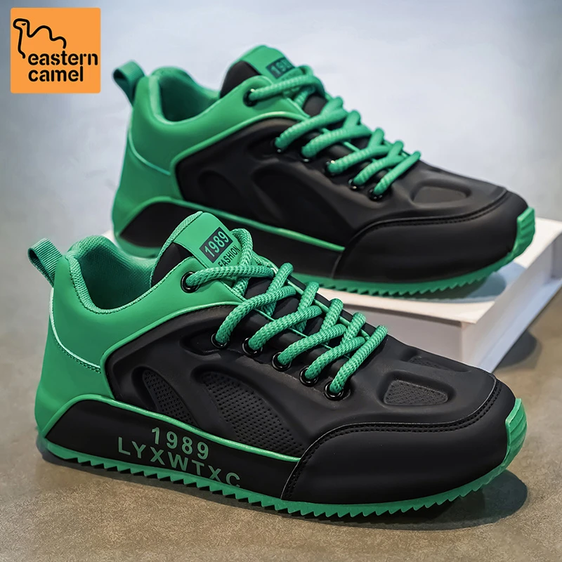 东方骆驼男鞋2025新款秋季防滑耐磨休闲运动鞋厚底增高老爹潮鞋男