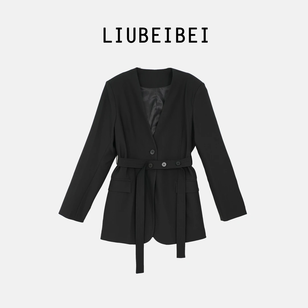 LIUBEIBEI2025春款高级感气质收腰西装外套-8671