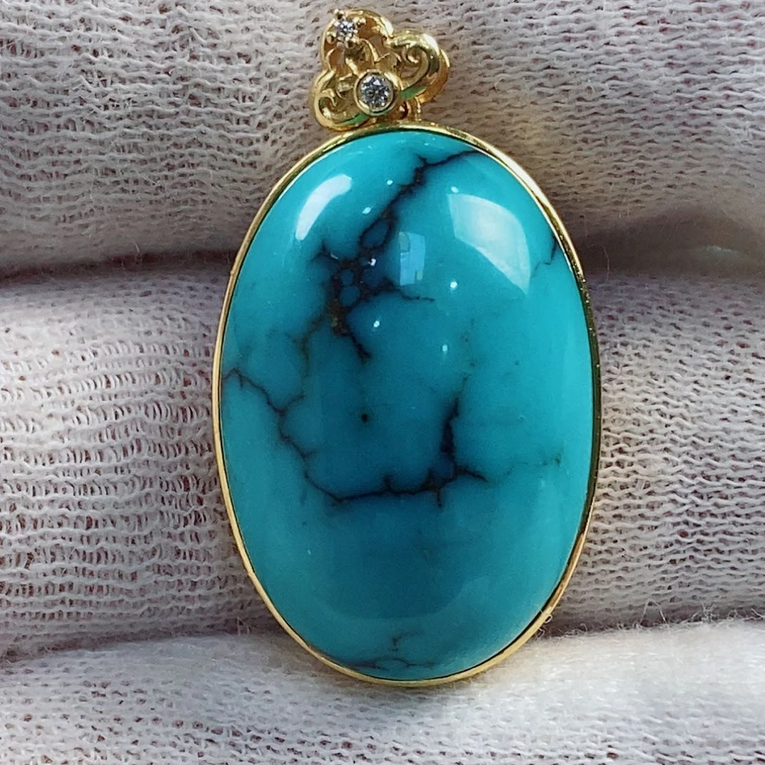 18K金镶嵌绿松石珠宝奇石耶****ヽ