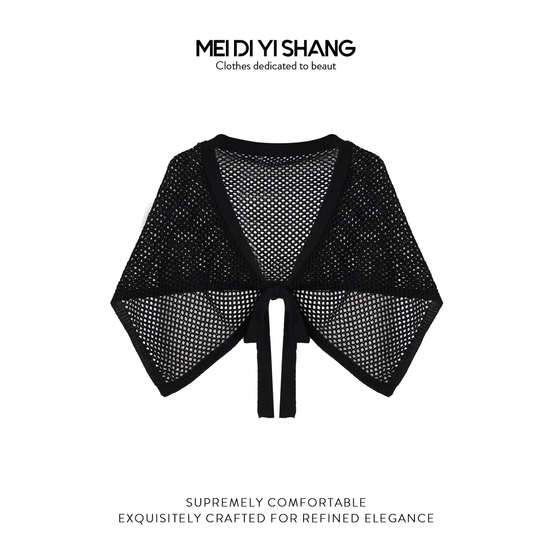 老徐家   黑色  系带款  洋气  短款时尚腰封  也可当披肩01-F057