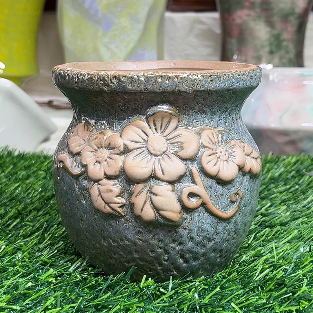 陶瓷绿植多肉微瑕花盆外口径：10*11