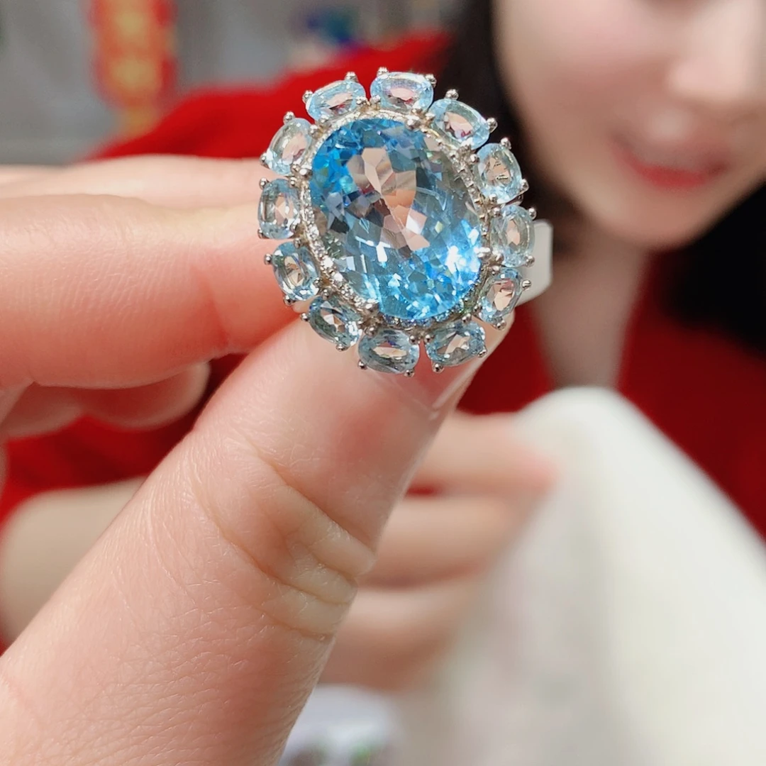 托帕石戒指银S925镶嵌星****✨