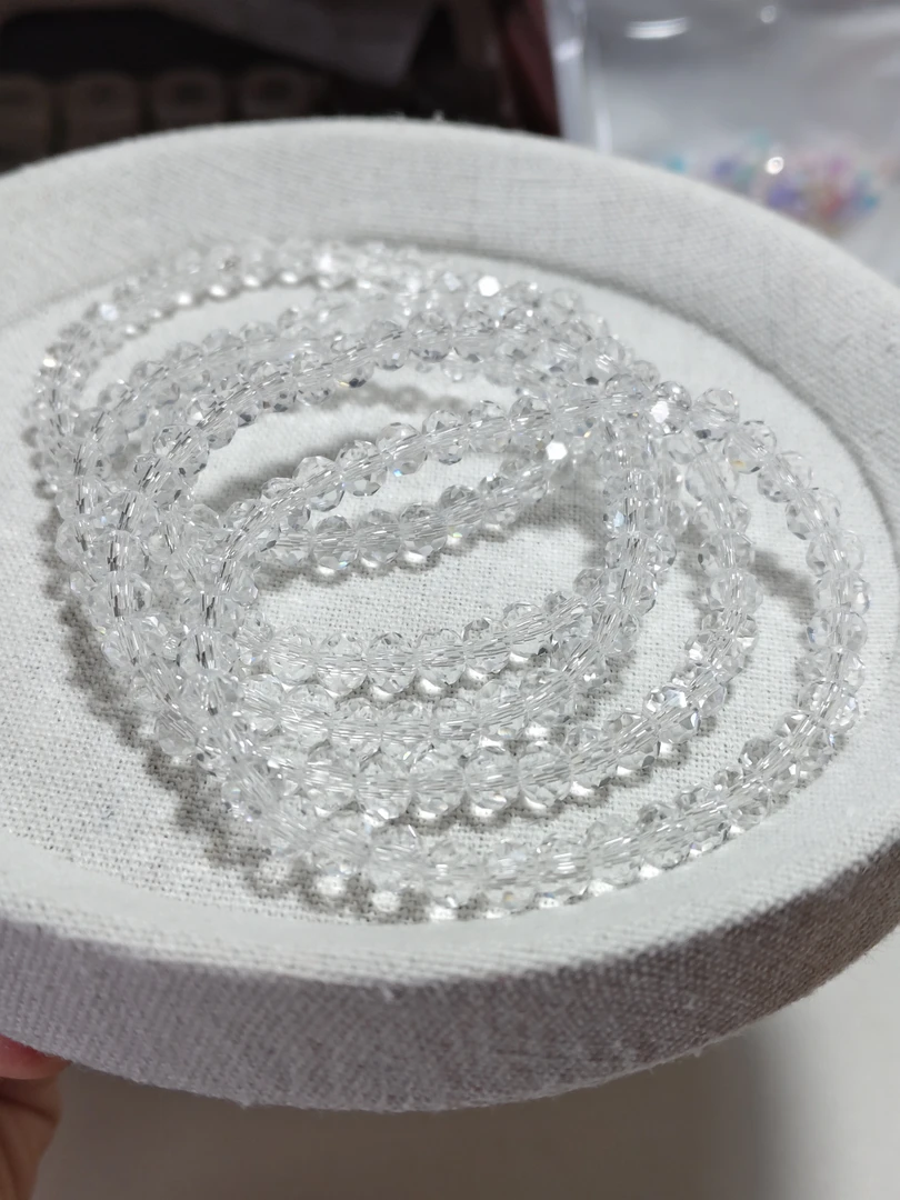 非金属仿水晶手链 扁晶手串 百搭 可碰水