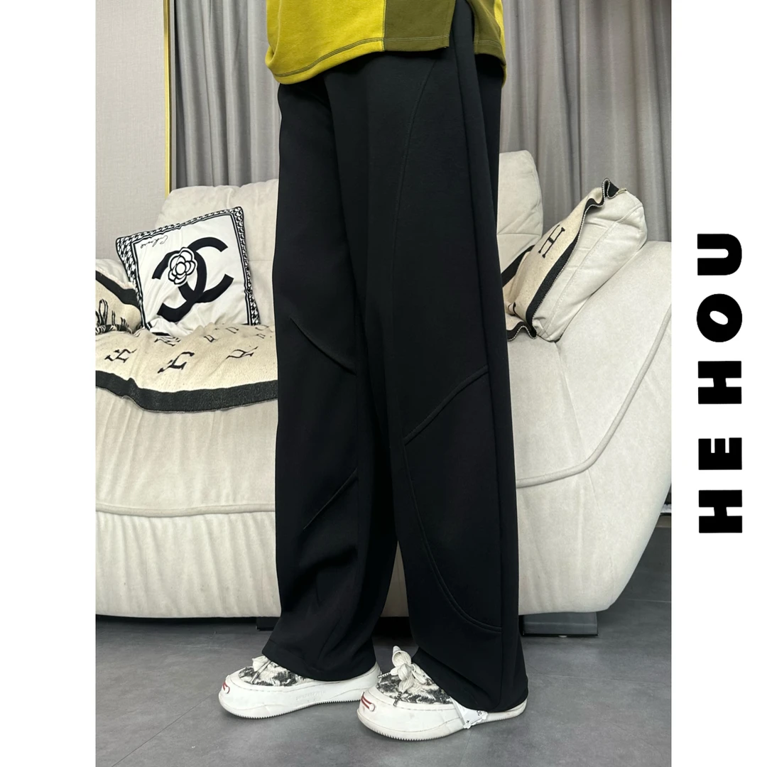 509835 和后大码 百搭显瘦气质宽松原创设计师宽松休闲裤