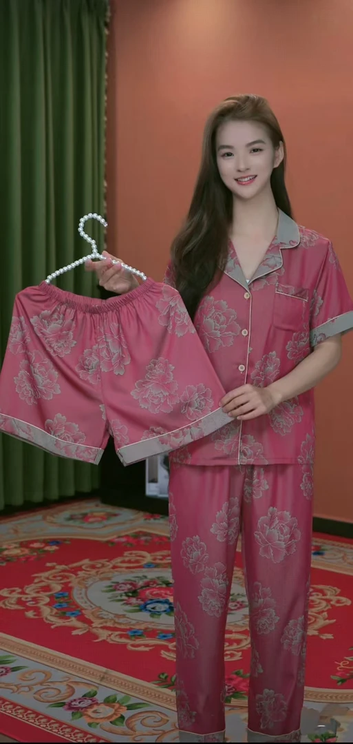 2025年新品夏季睡衣薄款舒适翻领轻奢女士家居服可外穿BMM