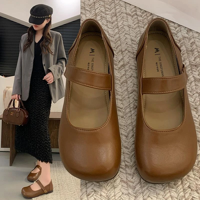 平底单鞋女2025新款夏夏勃肯鞋法式玛丽珍豆豆鞋芭蕾舞温柔晚晚鞋